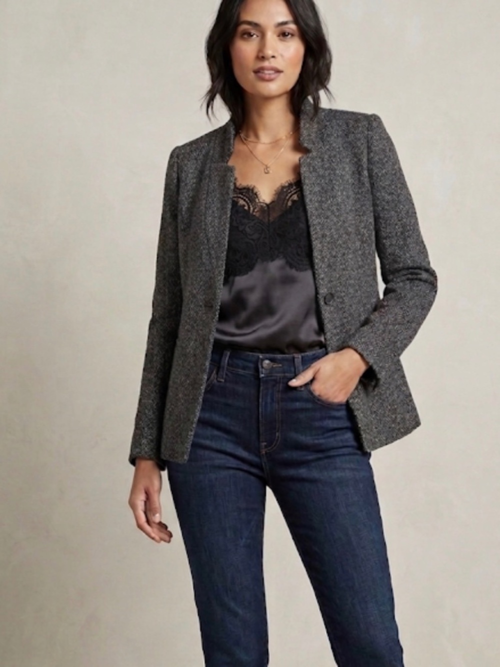 NWOT - Lucky Brand Textured Knit Notch Lapel Blazer - XS